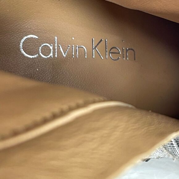 Calvin Klein Jamine Foiled Python Snake Print Studded Ankle Bootie - Picture 10 of 13